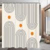 Unyqoos® Stijlvol Douchegordijn Met Geometrisch Design, Waterafstotend En Schimmelwerend Voor Badkamercomfort