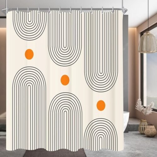 550x550-6929.jpg Unyqoos® Stijlvol Douchegordijn Met Geometrisch Design, Waterafstotend En Schimmelwerend Voor Badkamercomfort
