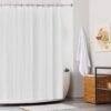 Unyqoos® Elegant Wafelstructuur Douchegordijn met Waterafstotende Eigenschappen en Gemakkelijke Installatie