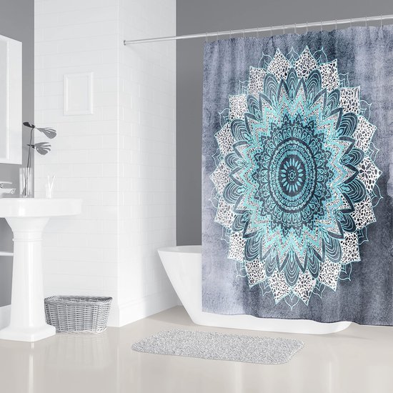550x550-6944.jpg Unyqoos® Elegant Douchegordijn met Mandala Motief en Schimmelbestendige Eigenschappen voor Badkamer