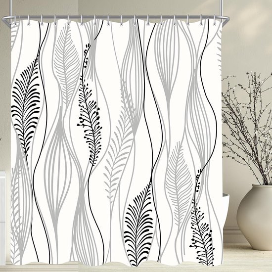 550x550-6955.jpg Unyqoos® Douchescherm met Unieke Bladmotieven en Praktische Functies voor Badkamercomfort