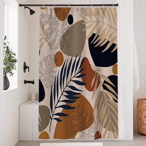 Unyqoos ® Stijlvol Waterafstotend Douchegordijn met Bladmotief voor Moderne Badkamers