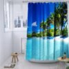 Unyqoos® Stijlvol Douchegordijn met Oceaan- en Strandthema, Schimmelbestendig, Wasbaar en Metalen Ogen, 180x200 cm