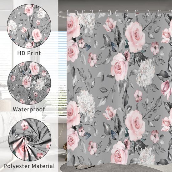 Unyqoos® Stijlvol en Waterdicht Douchegordijn met Bloemenprint voor de Badkamer