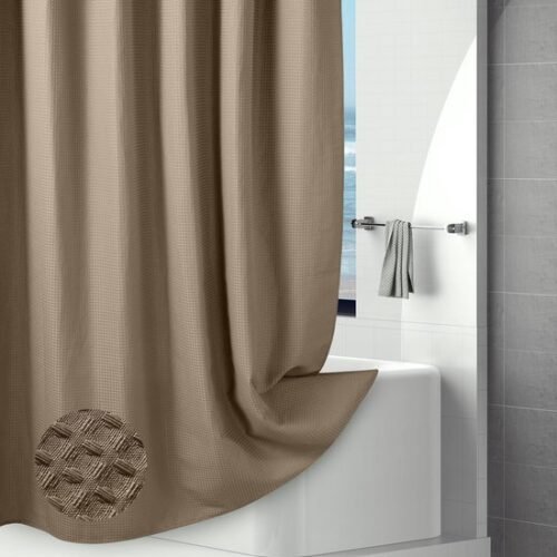 Unyqoos® Elegant Douchegordijn van Wafelstof met Verzwaarde Zoom en Waterdichte Coating