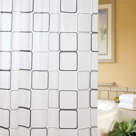 Unyqoos® Waterdicht en Schimmelwerend Douchegordijn met Ringen voor Badkamer 180x200 cm