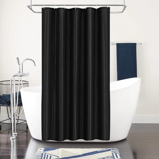 Unyqoos® Elegant zwart douchegordijn van polyester met schimmelwerende eigenschappen