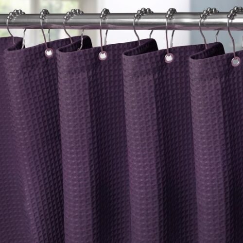 550x550-7053.jpg Unyqoos® Waterdicht douchegordijn van wafelstof met roestvrije metalen ringen