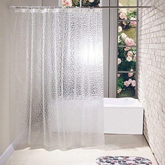 Unyqoos® Stijlvol waterdicht douchegordijn met uniek 3D-effect en gemakkelijke bevestiging