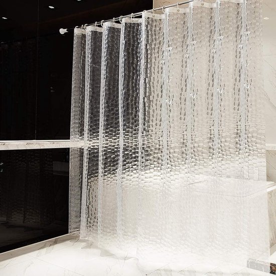 Unyqoos® Stijlvol waterdicht douchegordijn met uniek 3D-effect en gemakkelijke bevestiging
