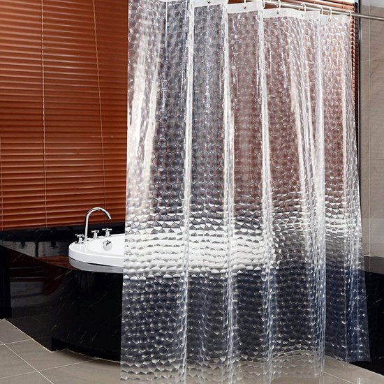 Unyqoos® Stijlvol waterdicht douchegordijn met uniek 3D-effect en gemakkelijke bevestiging