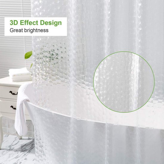 Unyqoos® Stijlvol waterdicht douchegordijn met uniek 3D-effect en gemakkelijke bevestiging