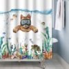 Unyqoos® Waterafstotend Douchegordijn met Oceaanthema en Tropische Vissenpatroon voor Badkamers