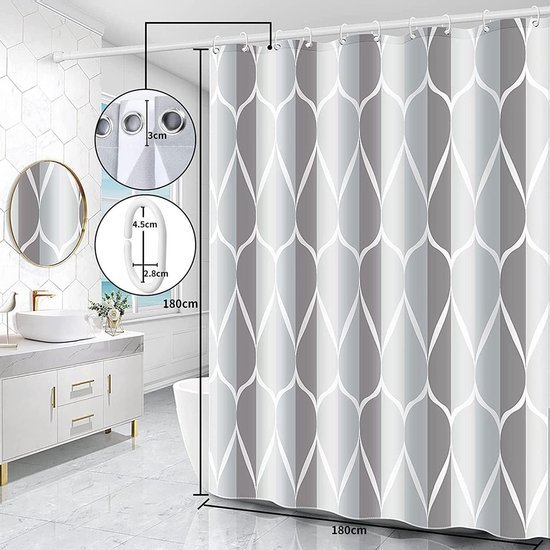 550x550-7095.jpg Unyqoos® Polyester Douchegordijn Met Antibacteriële Coating Voor Een Gezonde Badkameromgeving
