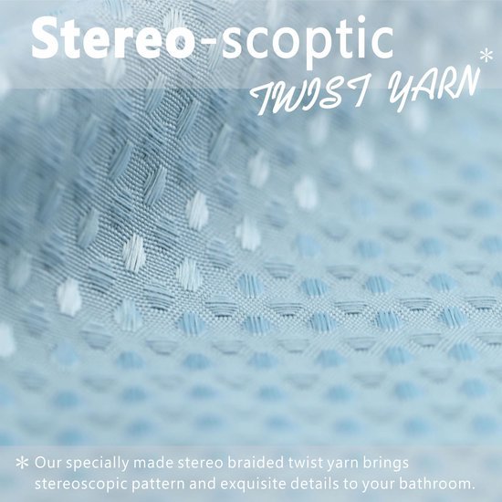 550x550-7120.jpg Unyqoos® 183X183 Lichtblauw douchegordijn met wafelpatroon van dik polyester, waterafstotend en wasbaar