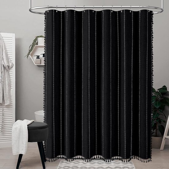 550x550-7131.jpg Unyqoos® Waterafstotend douchegordijn bohemian stijl met kwastjes en haken