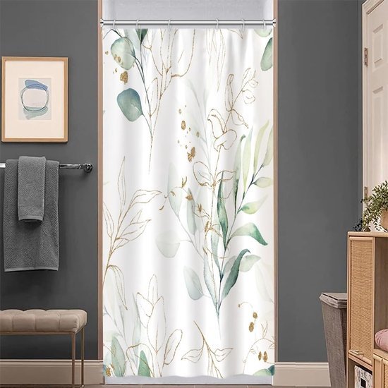 Unyqoos® Stijlvol Groen Bladeren Douchegordijn voor Luxe Badkamerdecoratie met Schimmelwerend en Waterdicht Ontwerp