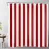 Unyqoos® Moderne rood-wit gestreepte douchegordijn met geometrisch patroon