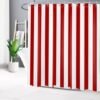Unyqoos® Moderne rood-wit gestreepte douchegordijn met geometrisch patroon