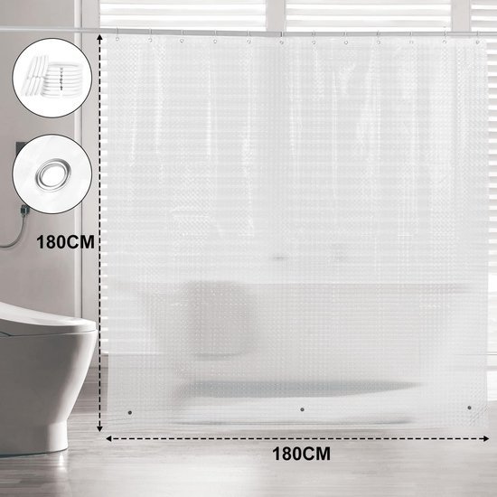 550x550-7169.jpg Unyqoos® 3D Waterdicht Douchegordijn met Antibacterieel en Schimmelwerend EVA-materiaal in Wit