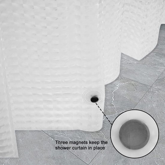 550x550-7171.jpg Unyqoos® 3D Waterdicht Douchegordijn met Antibacterieel en Schimmelwerend EVA-materiaal in Wit