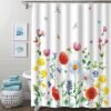 Unyqoos® Minimalistisch Douchegordijn Stof 180 x 180 cm Anti-Schimmel Waterdicht Badgordijn met Ringen