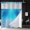 550x550-7200.jpg Unyqoos® Waterdichte dubbele douchegordijn met drukknopen en zeethema