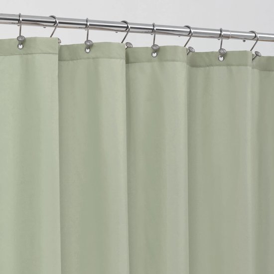 Unyqoos® Waterdichte stoffen douchegordijn met magneten in saliegroen voor badkamer 183 cm x 183 cm