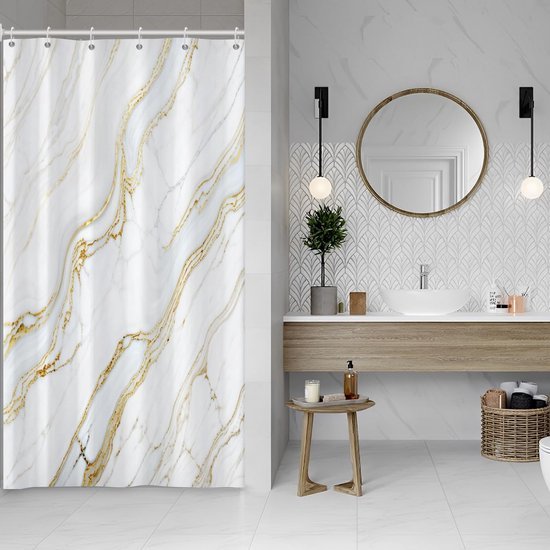 550x550-7233.jpg Unyqoos® Modern abstract douchegordijn met marmertextuur voor stijlvolle badkamer
