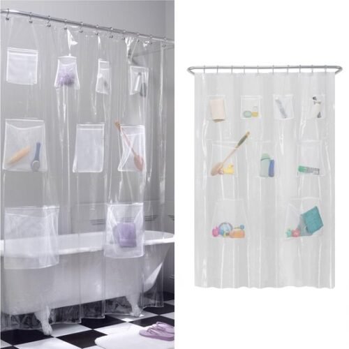 550x550-7254.jpg Unyqoos® Transparant waterdicht douchegordijn met handige opbergvakken