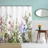 Unyqoos® Douchescherm met Bloemenpatroon, Vlinders en Wildbloemen, Waterdicht en Schimmelbestendig, 180 x 180 cm