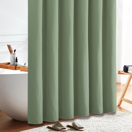 Unyqoos® Extra lang douchegordijn met wafelpatroon en schimmelwerende eigenschappen