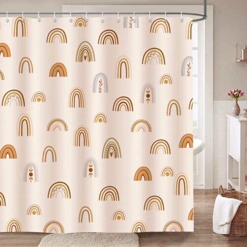 550x550-7270.jpg Unyqoos® Waterdicht douchegordijn met boho regenboog design en 12 haken
