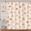 Unyqoos® Waterdicht douchegordijn met boho regenboog design en 12 haken