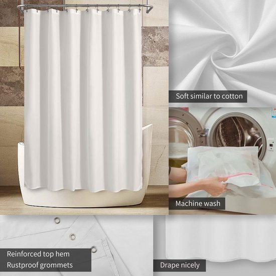 550x550-7279.jpg Unyqoos® Waterdicht en machinewasbaar douchegordijn met magneten voor badkamer