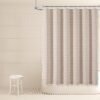 Unyqoos® Luxe Bohemian Douchegordijn van Linnen met Decoratieve Kwastjes en Geometrisch Ontwerp