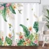 Unyqoos® Douchgordijn met Tropische Bloemen en Vogels voor een Frisse Badkamerervaring