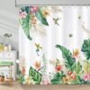 Unyqoos® Douchgordijn met Tropische Bloemen en Vogels voor een Frisse Badkamerervaring