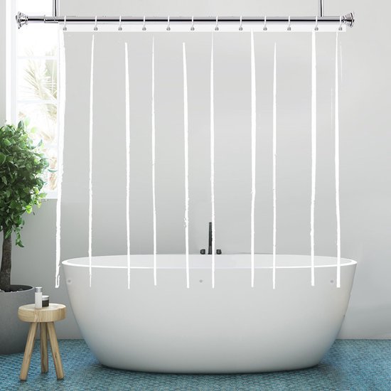 Unyqoos® Transparant en waterdicht douchegordijn met magneten en haken