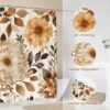 550x550-7304.jpg Unyqoos® Waterdichte douchegordijn met herfstprint en bloemenmotief 180x180cm
