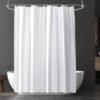 Unyqoos® Waterafstotend en Schimmelwerend Douchegordijn met Ringen, 180 x 180 cm, Wit