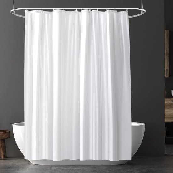 Unyqoos® Waterafstotend en Schimmelwerend Douchegordijn met Ringen, 180 x 180 cm, Wit