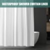 Unyqoos® Waterafstotend en Schimmelwerend Douchegordijn met Ringen, 180 x 180 cm, Wit