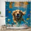 Unyqoos® Speels en Kleurrijk Douchegordijn met Onderwaterwereld Motief voor Badkamer, 180 x 200 cm, Waterbestendig Polyester