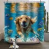 Unyqoos® Speels en Kleurrijk Douchegordijn met Onderwaterwereld Motief voor Badkamer, 180 x 200 cm, Waterbestendig Polyester