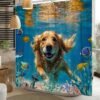 Unyqoos® Speels en Kleurrijk Douchegordijn met Onderwaterwereld Motief voor Badkamer, 180 x 200 cm, Waterbestendig Polyester
