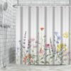 Unyqoos® Bloemrijk en Waterbestendig Douchegordijn Met Kleurrijke Wilde Bloemen, Schimmelbestendig en Wasbaar, 180x180cm