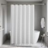 Unyqoos® Wit Douchegordijn in Boheemse Stijl, 180 x 200 cm, Schimmelwerend en Waterafstotend met C-vormige Ringen