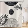 550x550-7358.jpg Unyqoos® Modern Boho Douchegordijn in Zwart-Wit met Abstracte Geometrische Patronen