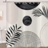550x550-7360.jpg Unyqoos® Modern Boho Douchegordijn in Zwart-Wit met Abstracte Geometrische Patronen